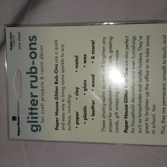 Robots Glitter Rub-Ons - Picture 6 of 8